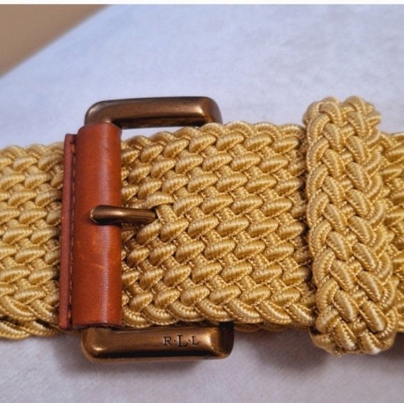 Lauren Ralph Lauren  Buckle Boho Gold Weave Belt - Picture 2 of 7
